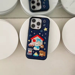 Denim Puppy iPhone Case