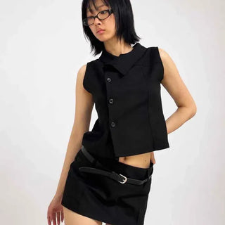 Regular Fit Zipper Flap Pocket Daily Mini Skirt