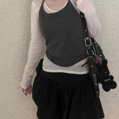 Fitted Plain Strap Wrap Daily Sleeveless