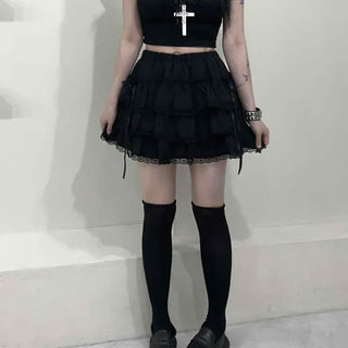 Ribbon Frill A-Line Feminine Mini Skirt