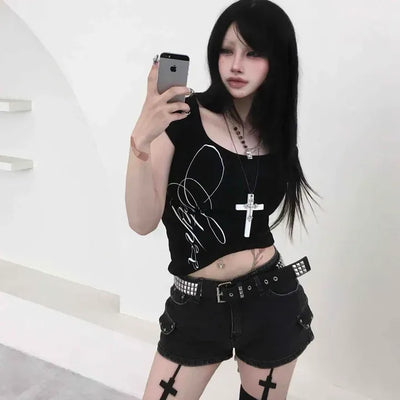 Regular Fit Washed Studded Straight Daily Shorts