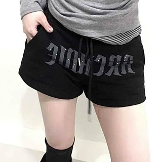 Loose Fit Lettering String Daily Shorts