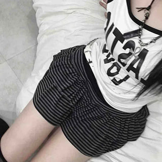 Shirred Stripe Tiered Daily Mini Skirt
