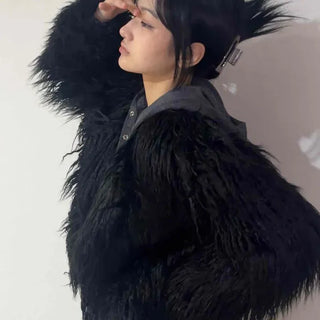 Twist Fur Over Short Jacket