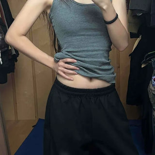 Loose Fit String Wide Barrel Daily Long Pants