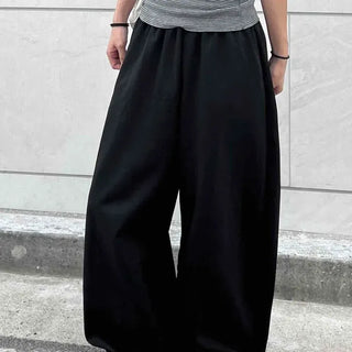 Loose Fit String Wide Barrel Daily Long Pants