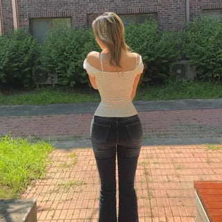 Slim Fit Washed Bootcut Casual Long Pants