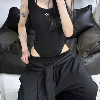 Slim Fit Plain Snap-Fit Daily Sleeveless