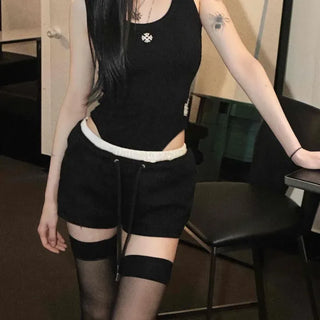 Slim Fit Plain Snap-Fit Daily Sleeveless