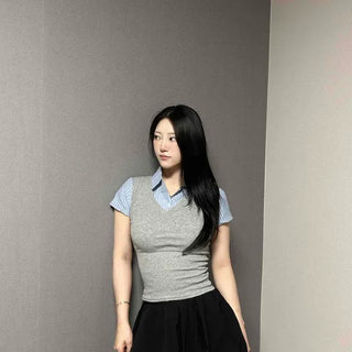 Slim Fit Plain Layered Daily Short Sleeve T-shirt