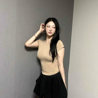 Slim Fit Plain Basic Daily Short Sleeve T-shirt
