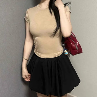 Slim Fit Plain Basic Daily Short Sleeve T-shirt