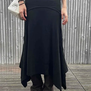 Loose-fit Strapped A-line Daily Long Skirt