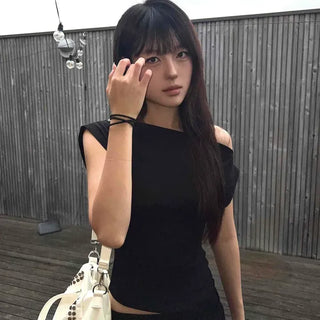 Slim Fit Plain Cutout Fitted Short Sleeve T-shirt