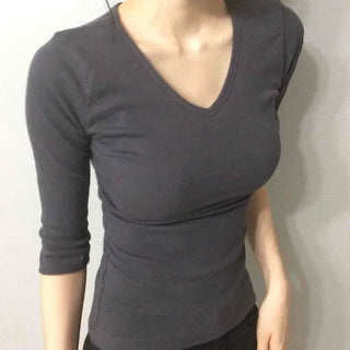 Slim Shirred Daily 3/4 Sleeve T-shirt