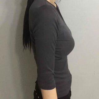 Slim Shirred Daily 3/4 Sleeve T-shirt