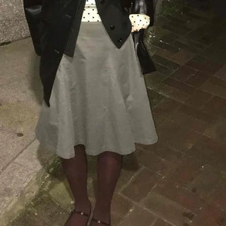Suede Balloon Midi Skirt