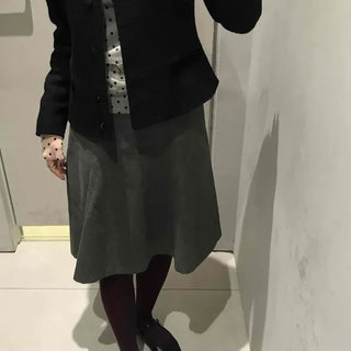 Suede Balloon Midi Skirt