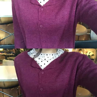 Daily Campus Flare Sleeve Crop Knit Cardigan