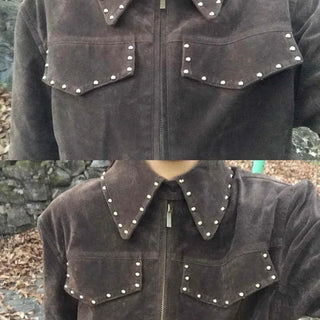 Western Studded Cowboy Short Suede Jacket