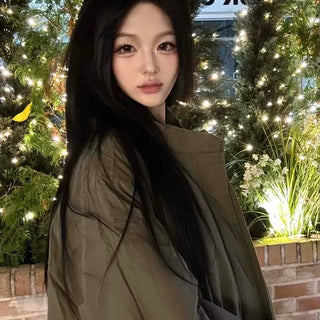 Military Big Collar Oversized Long Goose Down Padded Jacket