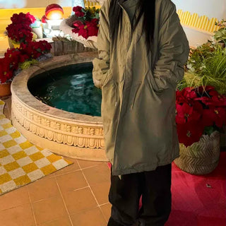 Military Big Collar Oversized Long Goose Down Padded Jacket