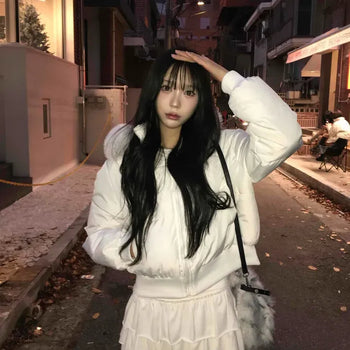 Kitsch Puff Volume Shirred Crop Padded Jacket