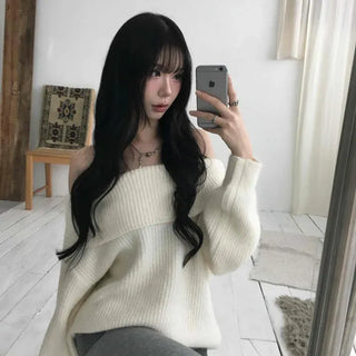Soft Delicate Fit Off-Shoulder Balloon Sleeve Knit
