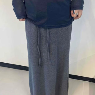 Daily Cozy Fit Elastic Waist A-Line Maxi Skirt