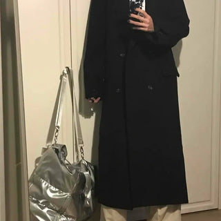 Vintage Loose Fit Collared Maxi Long Coat