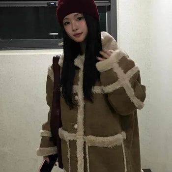 Big Pocket Loose Fit Shearling Mustang Jacket