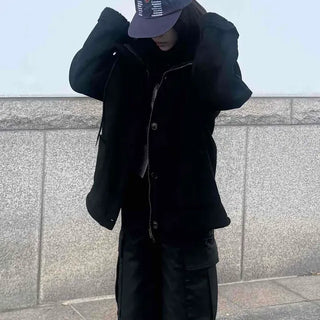 Big Shoulder Drop Heavy Wool Midi Long Coat