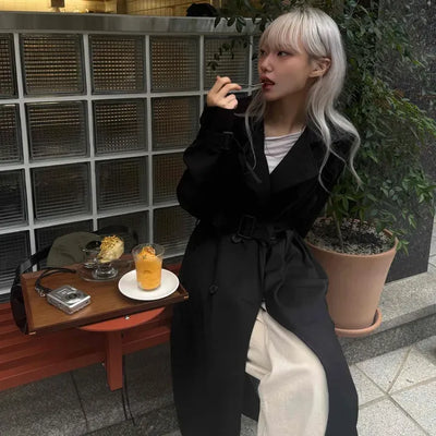Plain Trench Coat with Tailored Collar