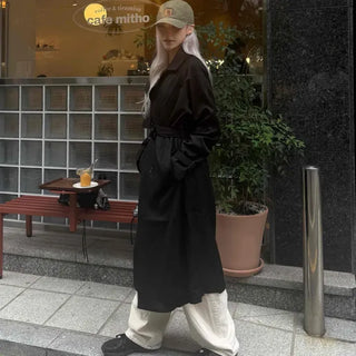 Plain Trench Coat with Tailored Collar