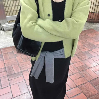 Mohair Daily V-Neck Button Cardigan
