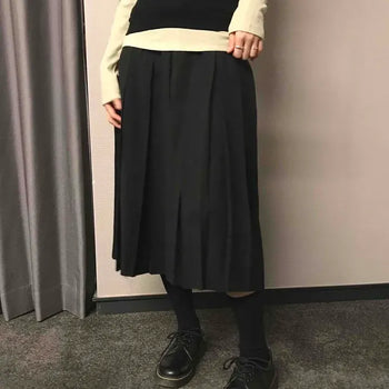 Modern Chic Wide Pleated Long Skirt