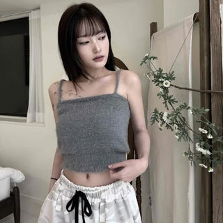 Shirred Smoke Crop Camisole Sleeveless