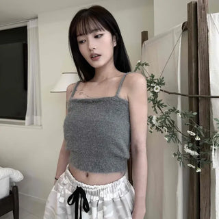 Shirred Smoke Crop Camisole Sleeveless