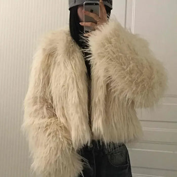 Bohemian Hairy Fur Short Jacket