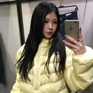 Voluminous Quilted Loose Fit Anorak Hooded Padded Jacket