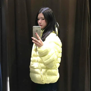 Voluminous Quilted Loose Fit Anorak Hooded Padded Jacket