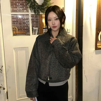 Vintage Wool Blouson Short Crop Coat