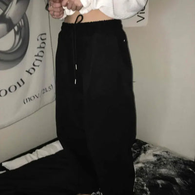 Cozy Elastic Waist Loose Fit Jogger Pants