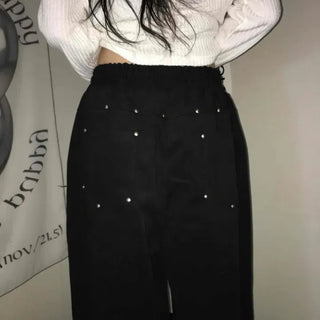 Cozy Elastic Waist Loose Fit Jogger Pants
