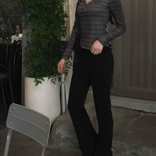 Classic frill bootcut leggings long pants