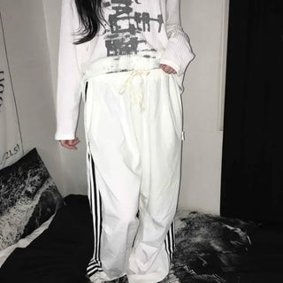 Street Elastic Banding Track Wide Pants