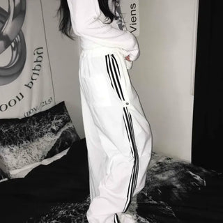 Street Elastic Banding Track Wide Pants