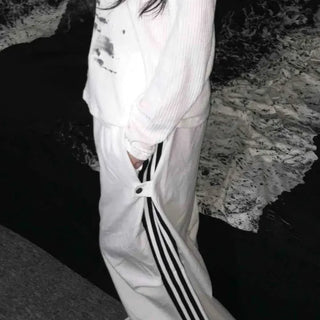Street Elastic Banding Track Wide Pants