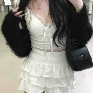 Soft Shearling Crop Short Cardigan