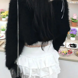 Soft Shearling Crop Short Cardigan